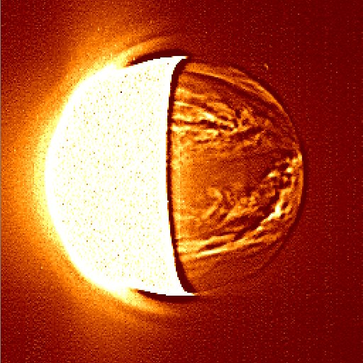 IR2 カメラによる金星夜面の画像